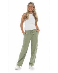 Indigo Roc Womens Linen Cargo Trousers