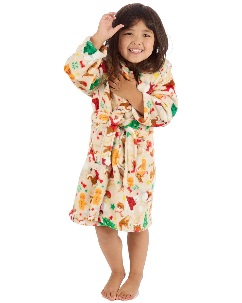 Huggable Kids Christmas Hooded Dressing Gown