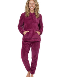 Indigo Sky Womens Zig Zag Fleece Hooded Pyjamas