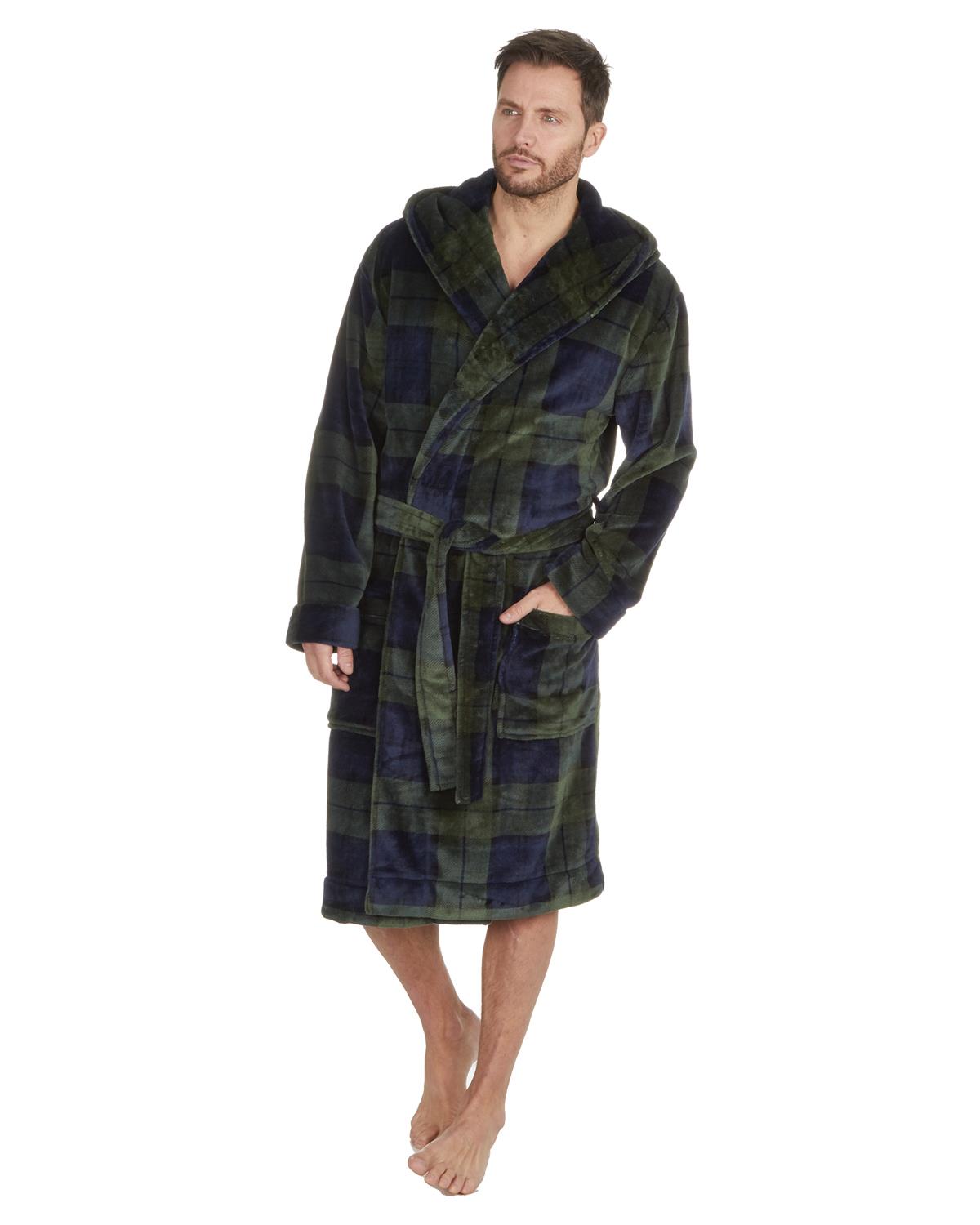 Pierre Roche Mens Green Check Dressing Gown Slumber Hut Pierre Roche Mens Green Check Dressing Gown Slumber Hut
