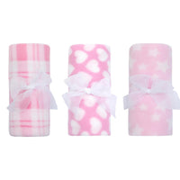 QT Baby 3 Pack Fleece Blanket Set
