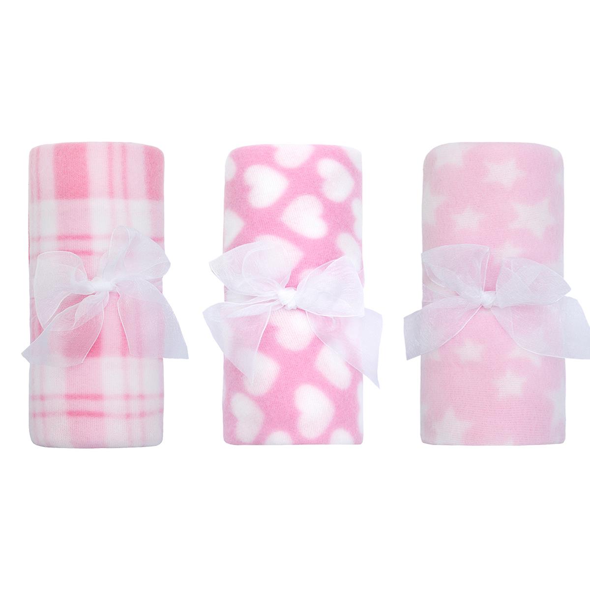 QT Baby 3 Pack Fleece Blanket Set