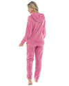 Womens Polished Fleece Slogan Hooded Pyjamas