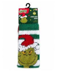 2 Pairs Womens Grinch Stripey Feather Cosy Socks 4-8