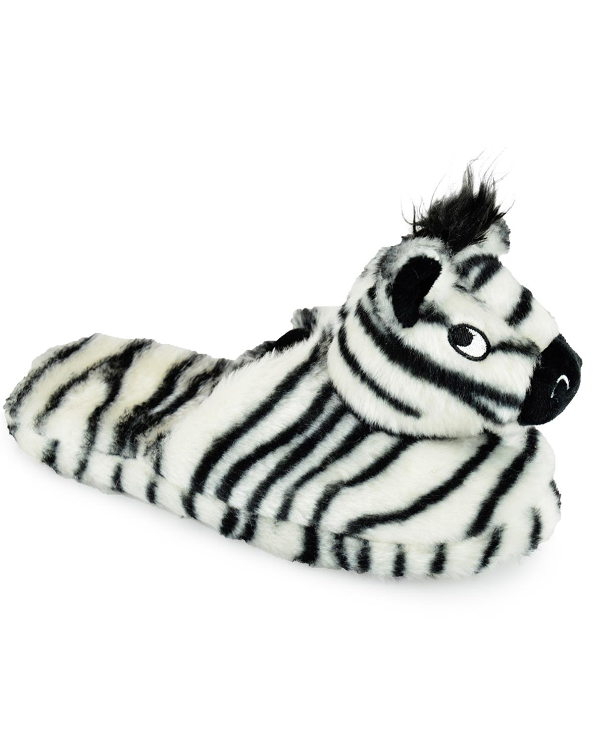 SlumberzzZ Womens Novelty Zebra Slippers