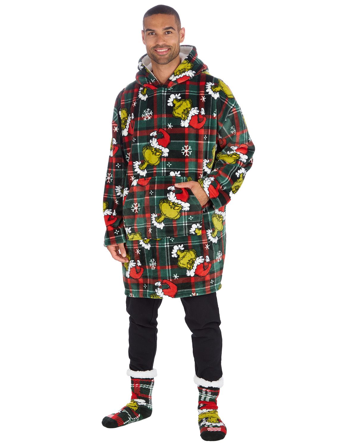 Grinch Matching Family Oversized Fleece Hoodie
