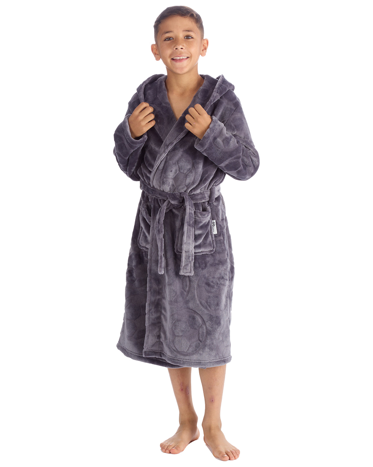Huggable Boys Embossed Football Hooded Robe