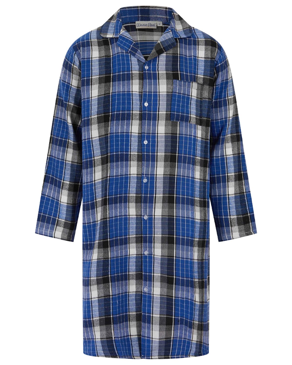 Walker Reid Mens Check Button Down Nightshirt
