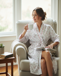 La Marquise 'Moonlit Tulip' Piped Long Sleeve Wrap