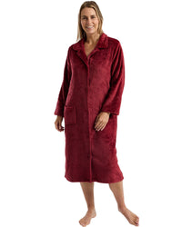 Marlon Womens Swirl Fleece Button Housecoat
