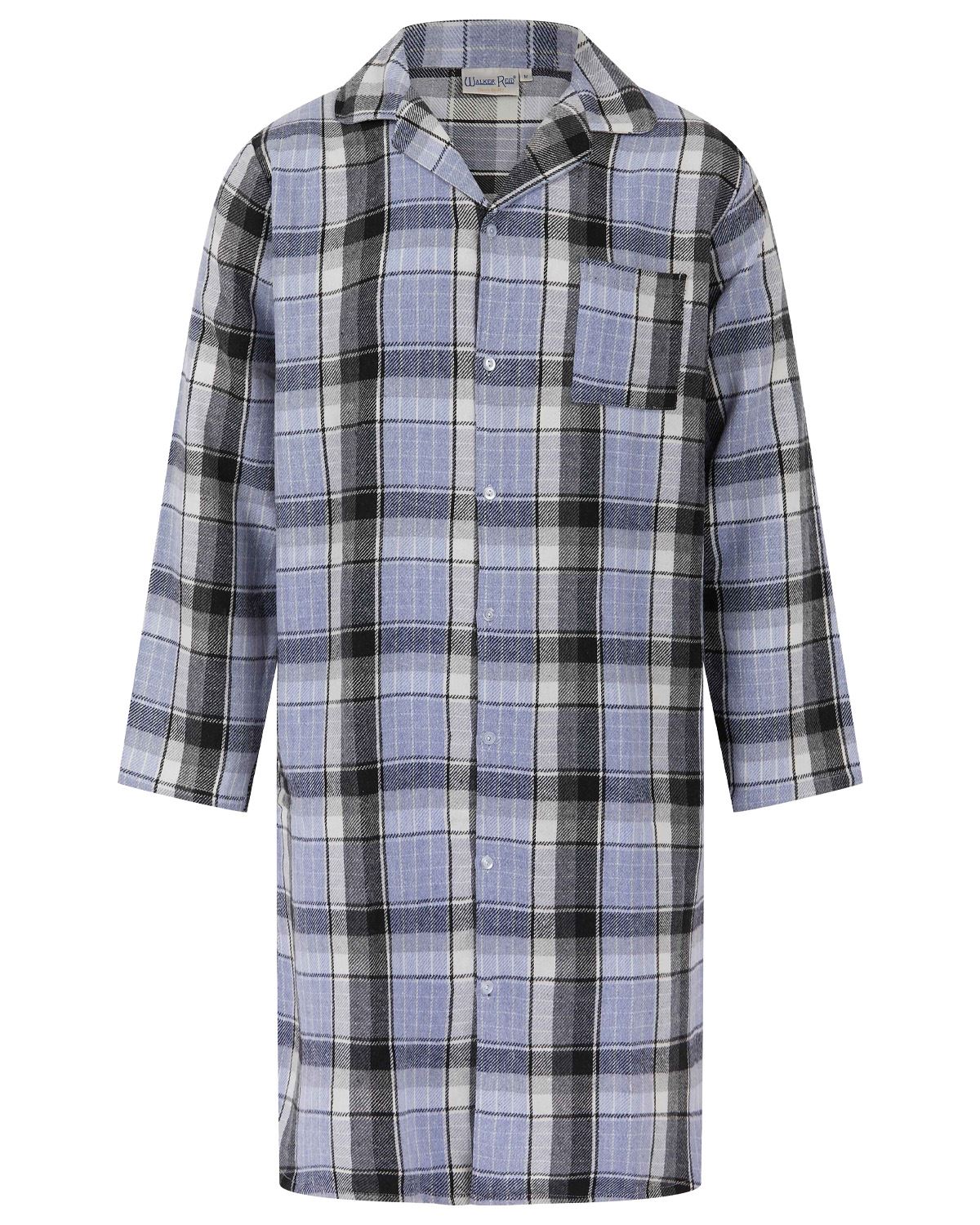 Walker Reid Mens Check Button Down Nightshirt