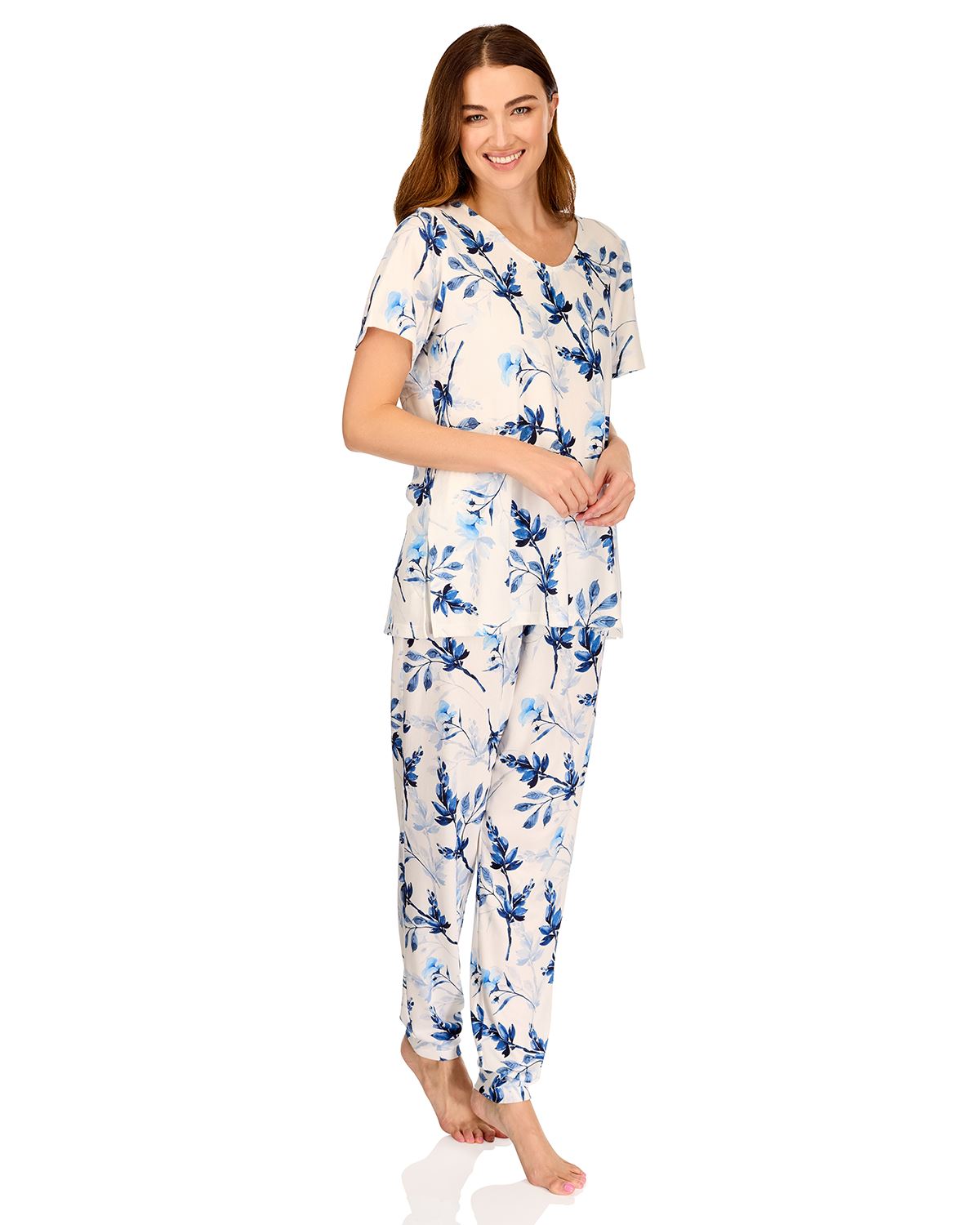La Marquise Womens 'Berry & Blue' Short Sleeve Pyjamas