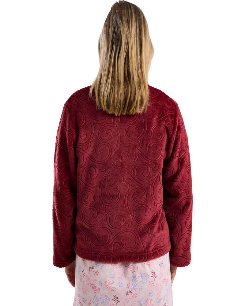 Marlon Womens Swirl Fleece Button Bedjacket