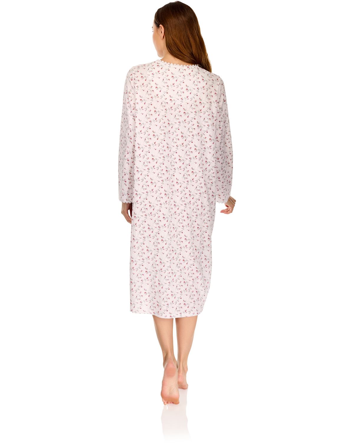 La Marquise Womens 'Velvet Rose' Long Sleeve Jersey Nightie