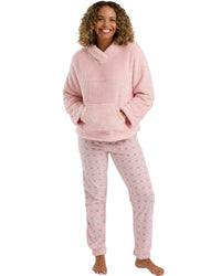 Indigo Sky Womens Plush Fleece Fleur Geo Pant Pyjamas