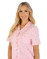Slenderella Womens Ditsy Floral Tailored Jersey Pyjamas