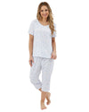 Marlon Womens Harvest Floral Jersey Cropped Pyjamas