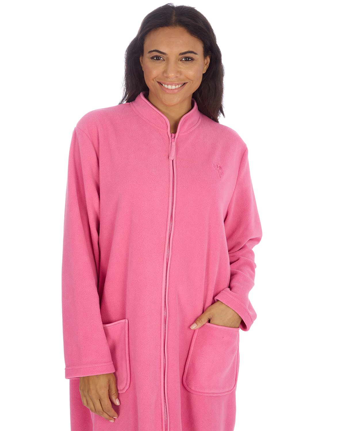 Slumber Hut Womens Zip Fleece Dressing Gown