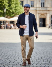 Tom Franks Mens Canvas Flat Cap