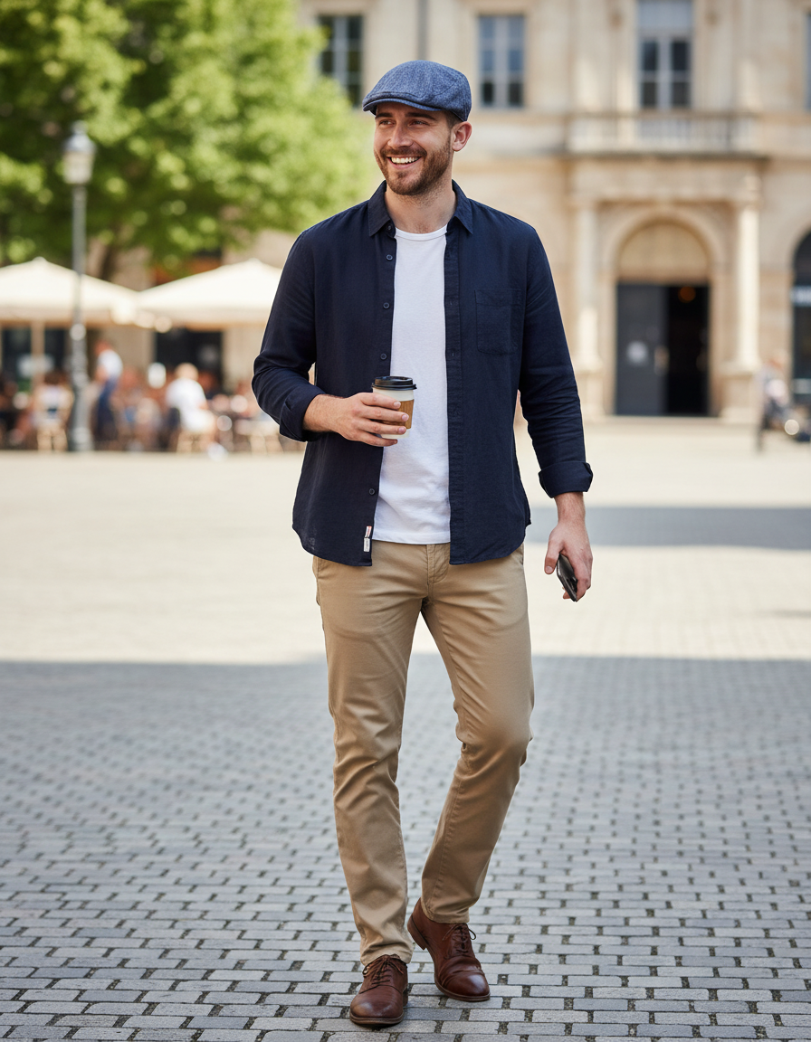 Tom Franks Mens Canvas Flat Cap