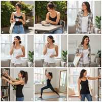 Anucci Womens 3 Pack Cotton Rich Vest Tops