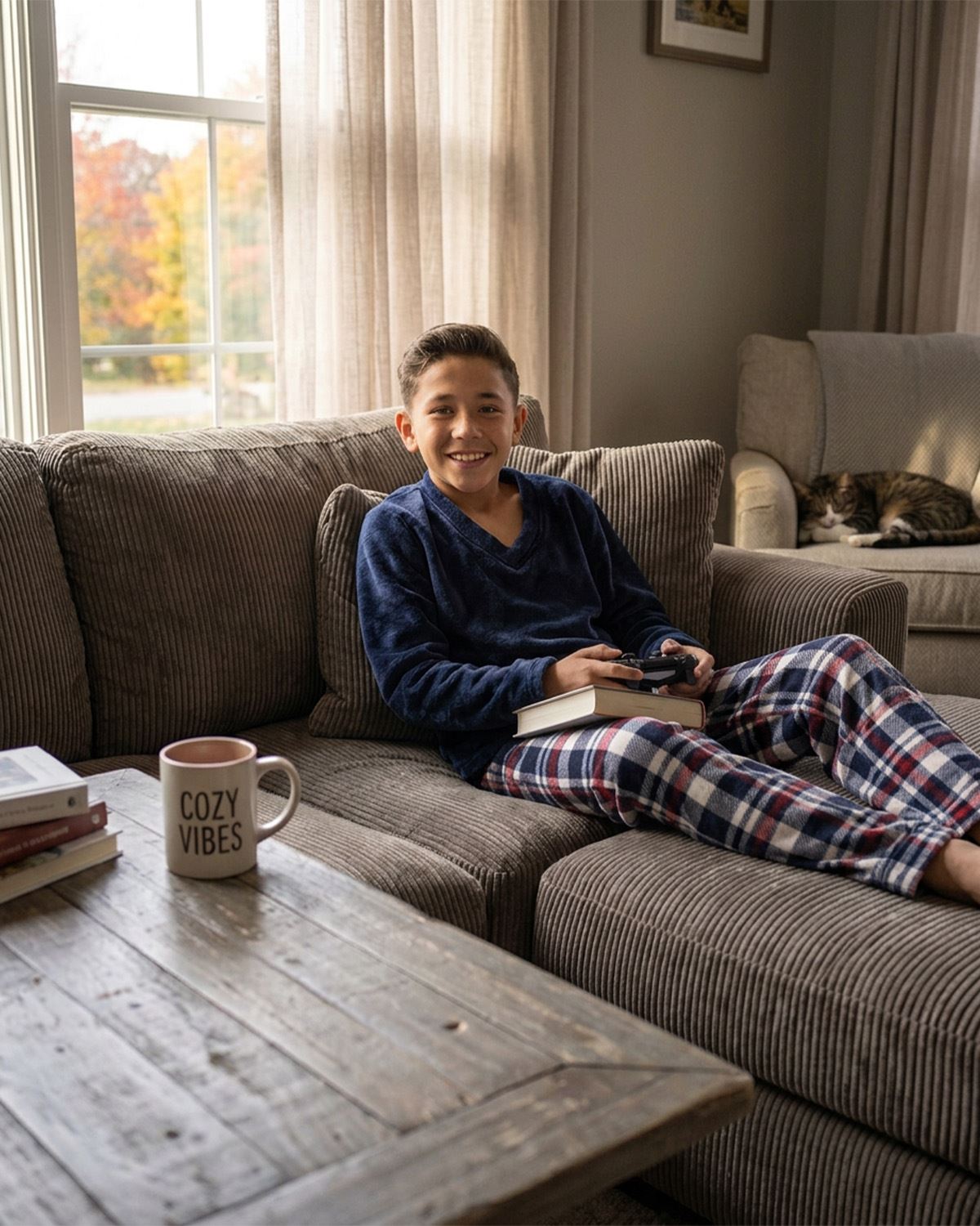 Cargo Bay Boys Polished Fleece Check Pyjamas