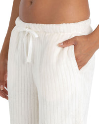 Forever Dreaming Womens Ribbed Stripe Fleece Lounge Set