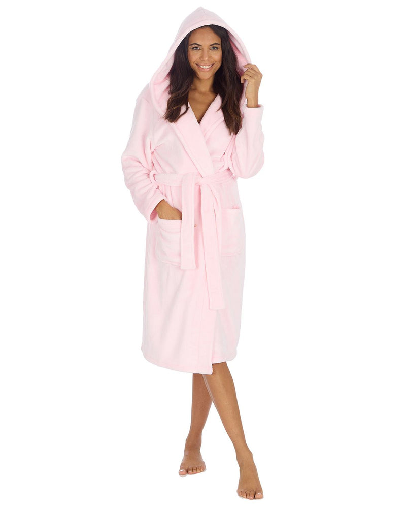 Huggable Womens Super Soft Flannel Fleece Hooded Robe