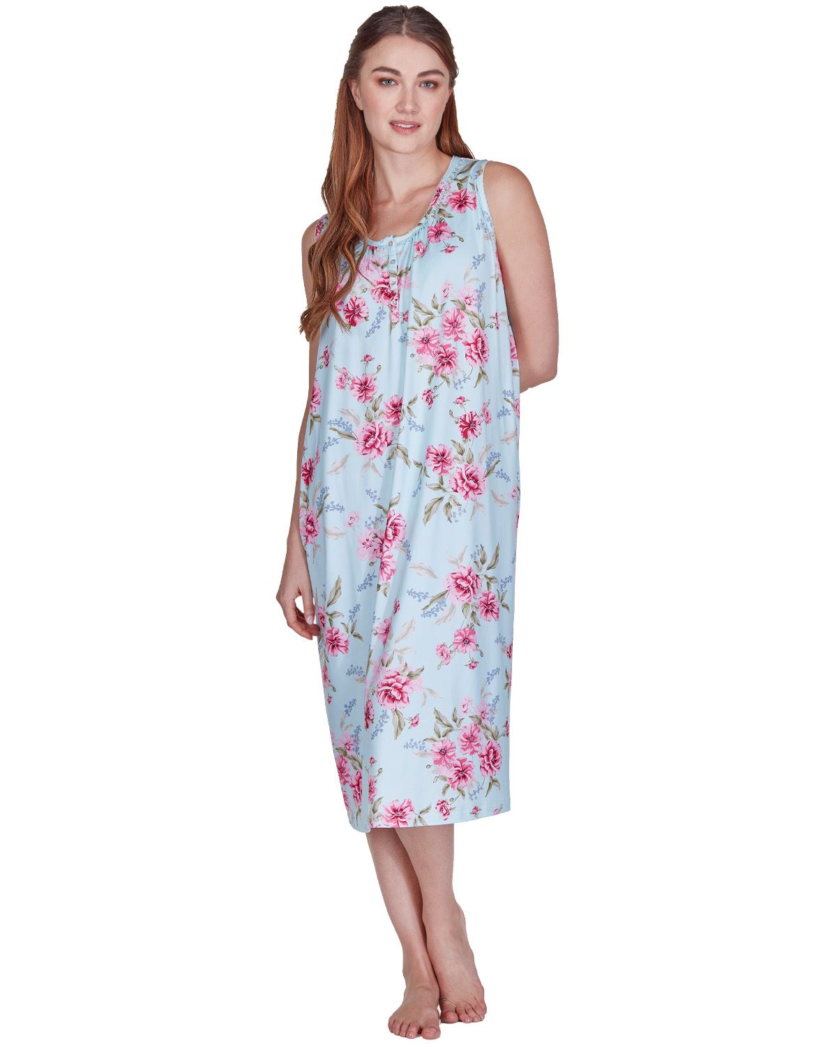 La Marquise Womens 'Pink Rose' Sleeveless Nightie