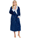 La Marquise Womens 'Blue Leopard' Supersoft Shawl Collar Robe