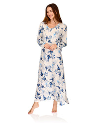 La Marquise Womens 'Berry & Blue' 43" & 50" Long Sleeve Jersey Nightie