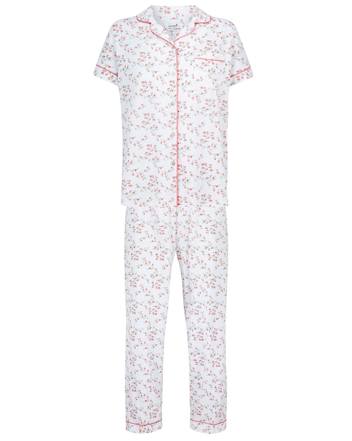 La Marquise Womens 'Moonlit Tulip' Short Sleeve Button Pyjamas