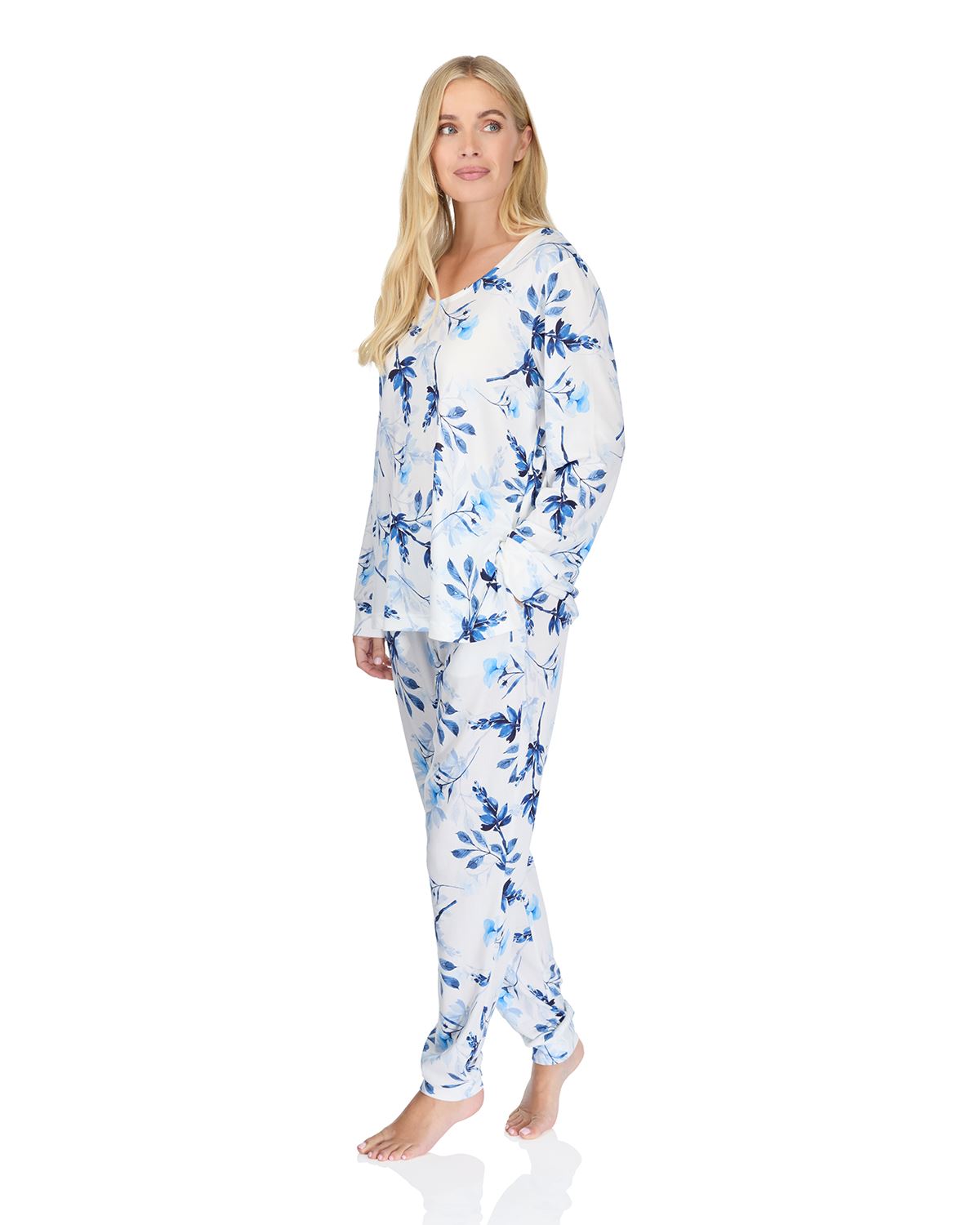 La Marquise Womens 'Berry & Blue' Long Sleeve Pyjamas