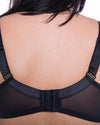 Gemm Womens Floral Embroidered Bra - Plain Black