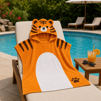Adoramals  Alfie the Tiger Kids Hooded Towel
