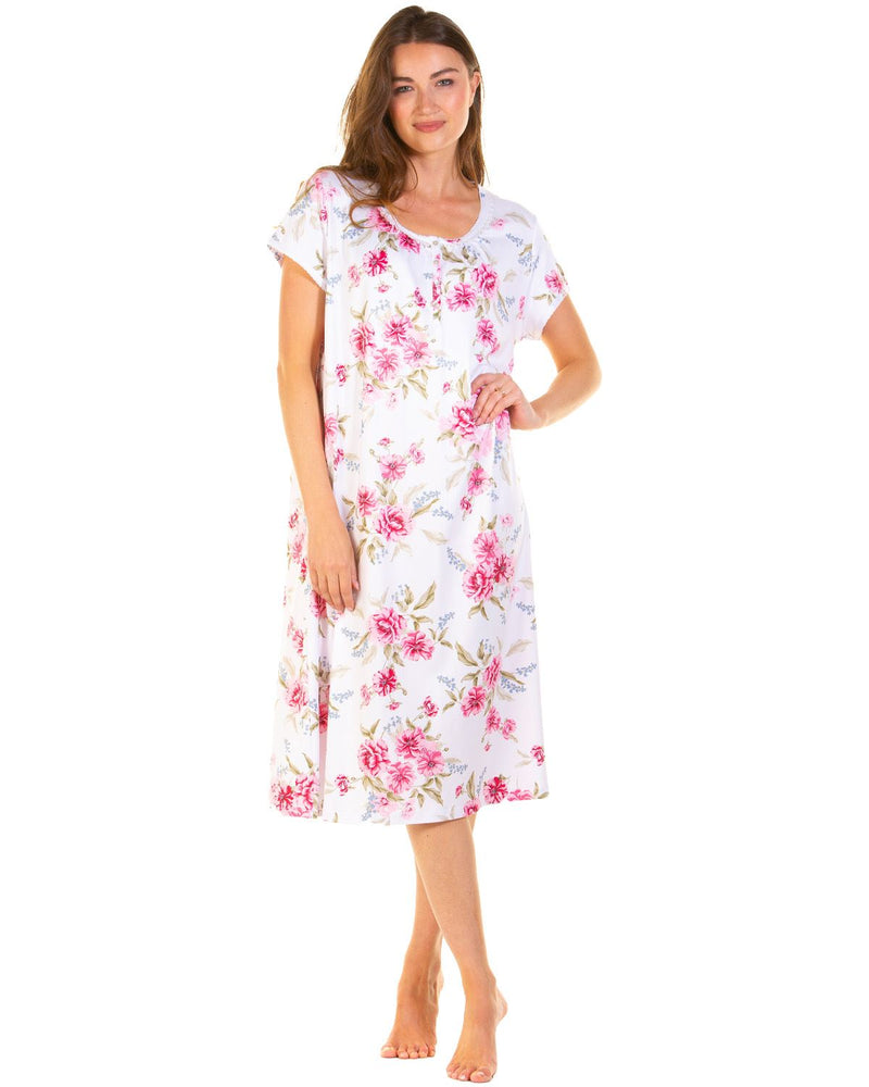La Marquise Womens 'Pink Rose' Short Sleeve Nightie