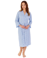 Slenderella Womens  Gaspe 42" Supersoft Floral 3/4 Sleeve Kimono Wrap