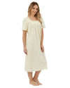 Marlon Womens Linear Floral 45" Short Sleeve Button Nightie