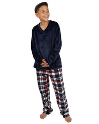 Cargo Bay Boys Polished Fleece Check Pyjamas