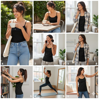 Anucci Womens 3 Pack Cotton Rich Vest Tops