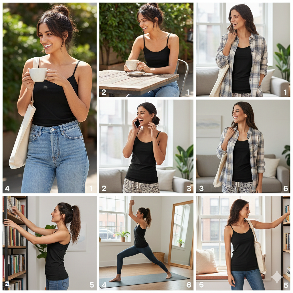 Anucci Womens 3 Pack Cotton Rich Vest Tops