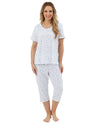 Marlon Womens Harvest Floral Jersey Cropped Pyjamas