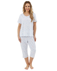 Marlon Womens Harvest Floral Jersey Cropped Pyjamas