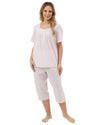 Marlon Womens Dobby Spot Cropped Pyjamas