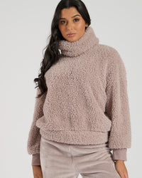 Loungeable Womens Borg Removeable Snood Jumper & Jogger Set