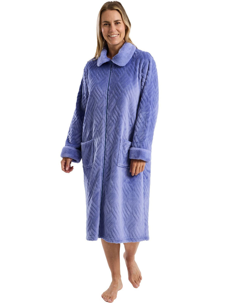 Marlon Womens Faux Fur Zip Robe