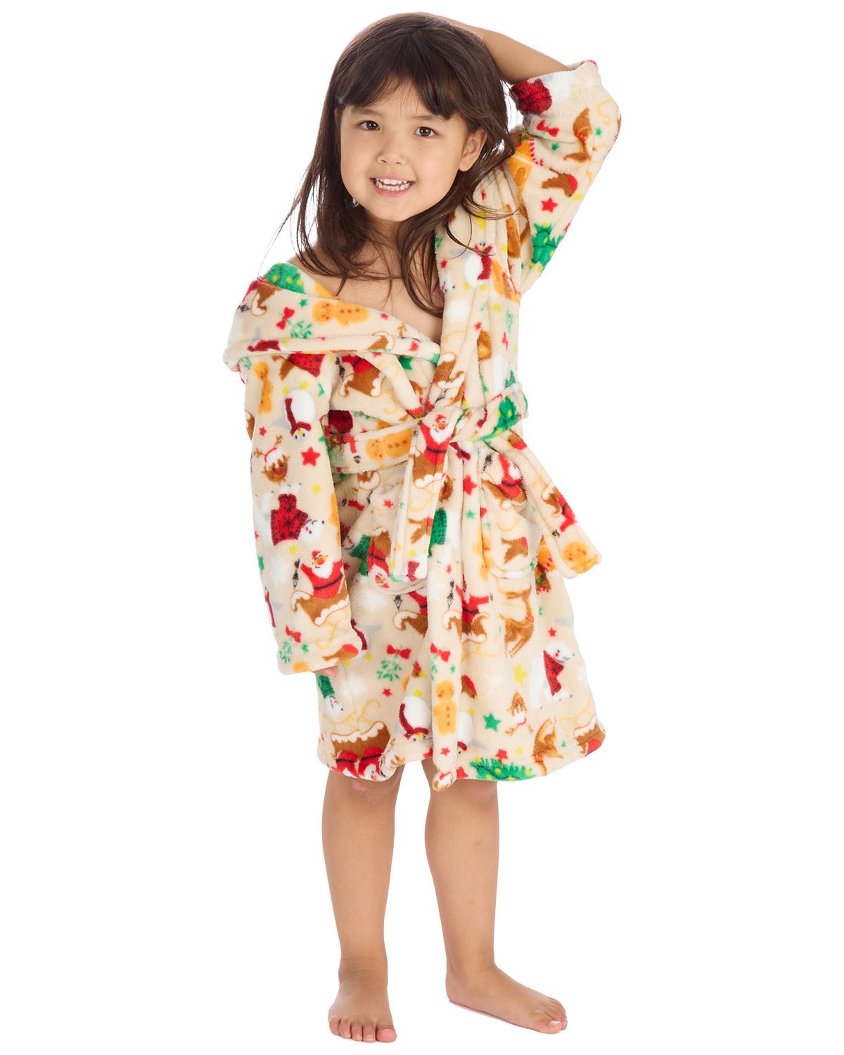 Huggable Kids Christmas Hooded Dressing Gown