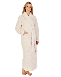 Slenderella Womens Textured Fleece Wrap Dressing Gown