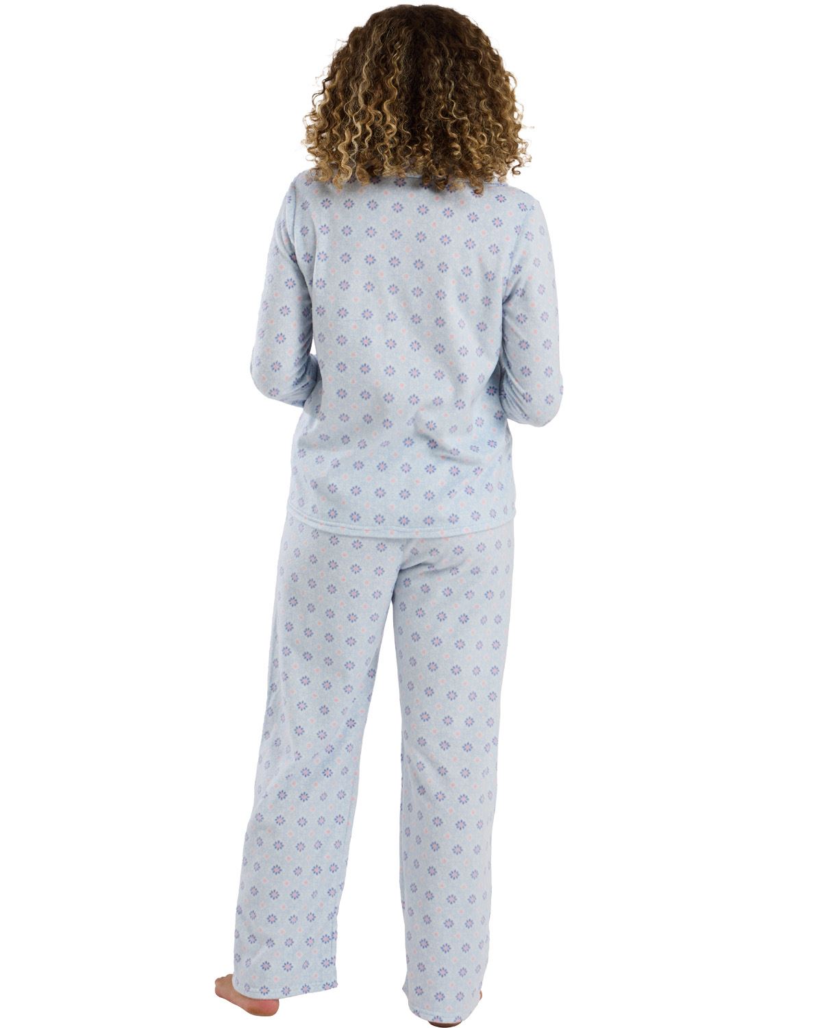 Indigo Sky Ladies Plush Fleece Fleur Geo Pyjamas
