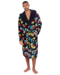 Huggable Mens Hooded Fleece Gamer Dressing Gown